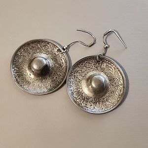 Sterling Silver Sombrero Dangle Earrings